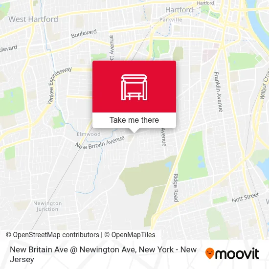 New Britain Ave @ Newington Ave map