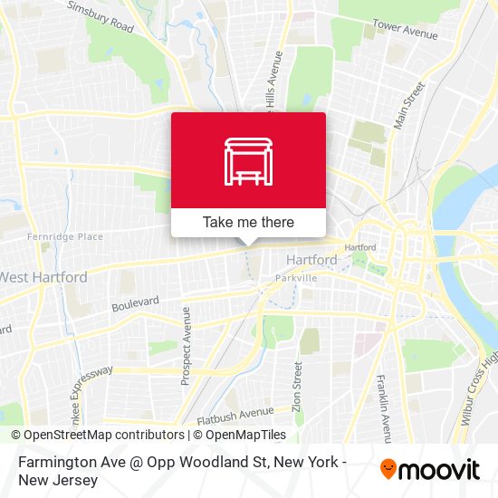 Mapa de Farmington Ave @ Opp Woodland St