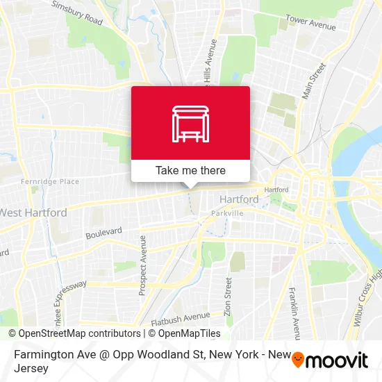 Farmington Ave @ Opp Woodland St map