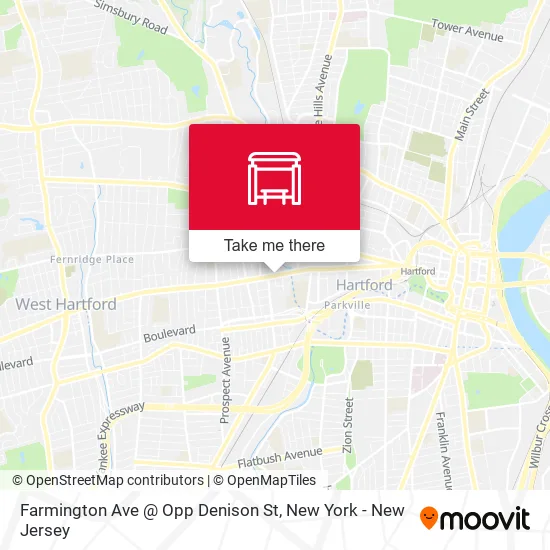 Farmington Ave @ Opp Denison St map