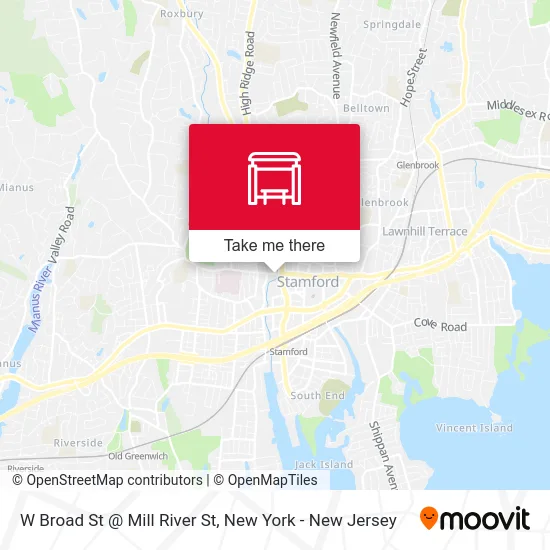 W Broad St @ Mill River St map