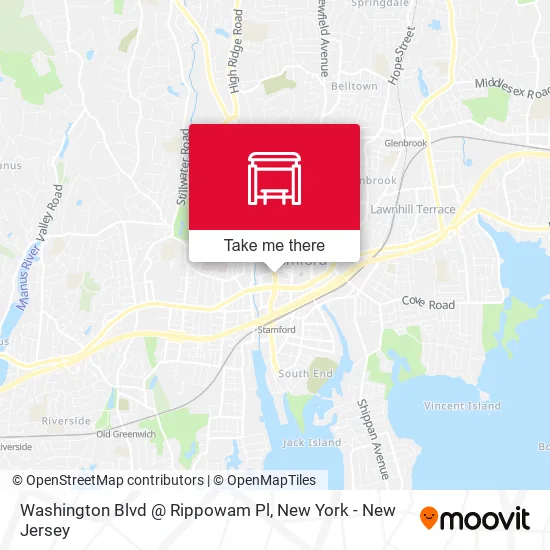 Washington Blvd @ Rippowam Pl map