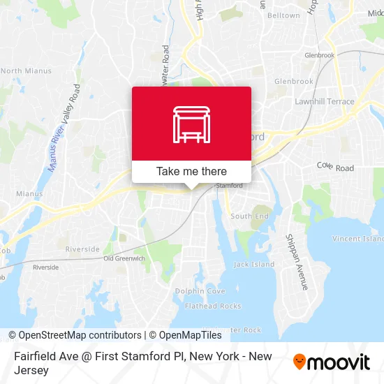 Fairfield Ave @ First Stamford Pl map