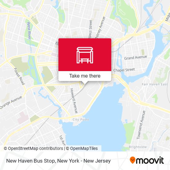 Mapa de New Haven Bus Stop