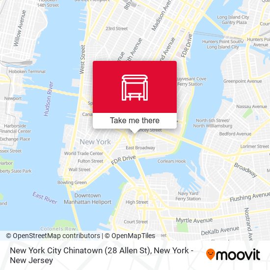 Mapa de New York City Chinatown (28 Allen St)