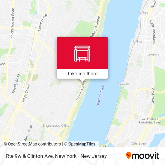 Rte 9w & Clinton Ave map