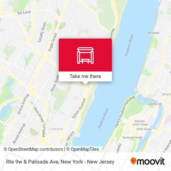 Rte 9w & Palisade Ave map