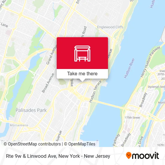Rte 9w & Linwood Ave map