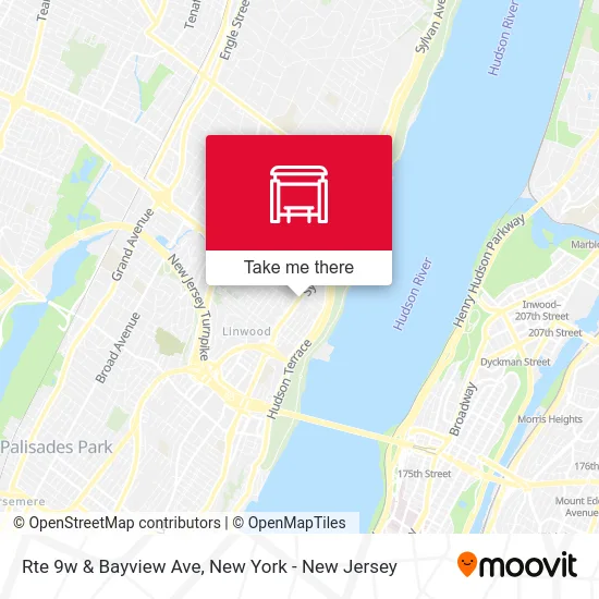 Rte 9w & Bayview Ave map