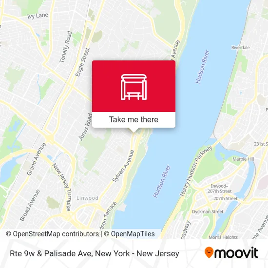 Rte 9w & Palisade Ave map