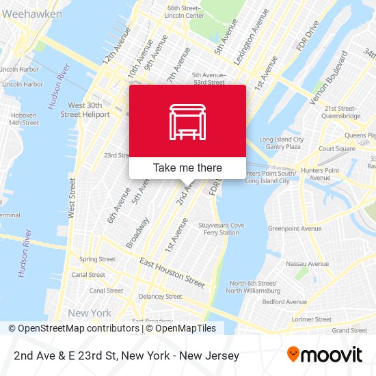Mapa de 2nd Ave & E 23rd St