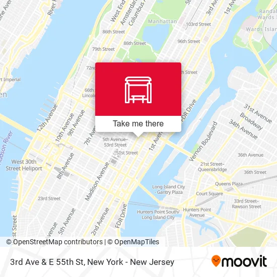 3rd Ave & E 55th St map