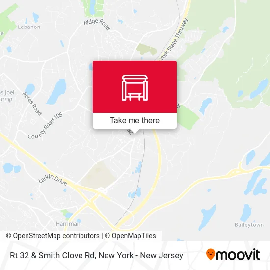 Rt 32 & Smith Clove Rd map