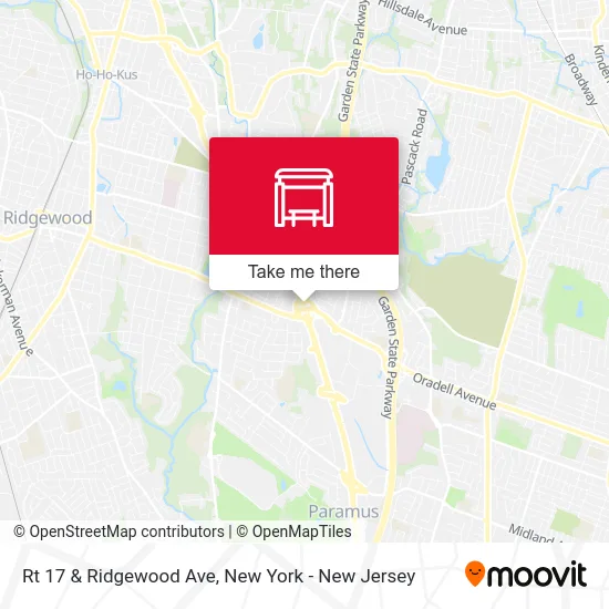 Rt 17 & Ridgewood Ave map