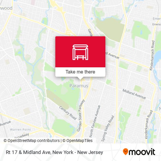 Rt 17 & Midland Ave map