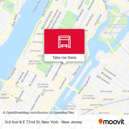 3rd Ave & E 72nd St map