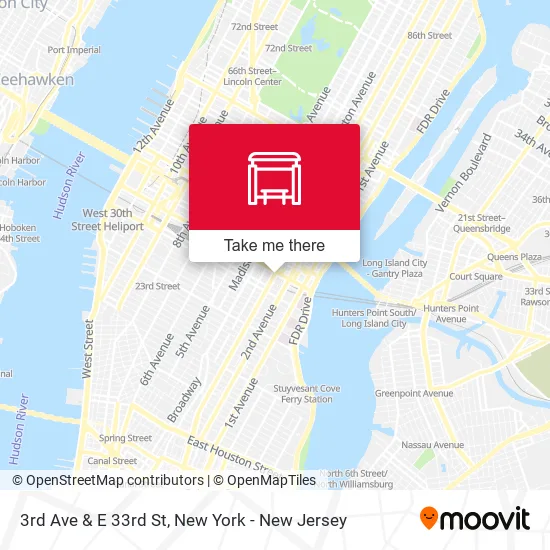 Mapa de 3rd Ave & E 33rd St