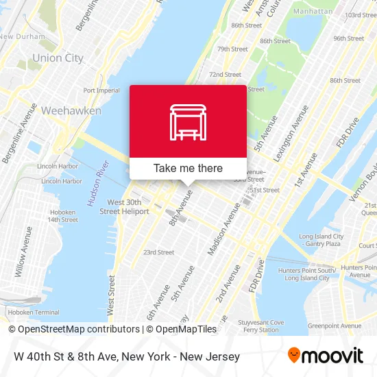 W 40th St & 8th Ave map