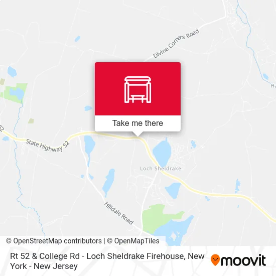 Rt 52 & College Rd - Loch Sheldrake Firehouse map