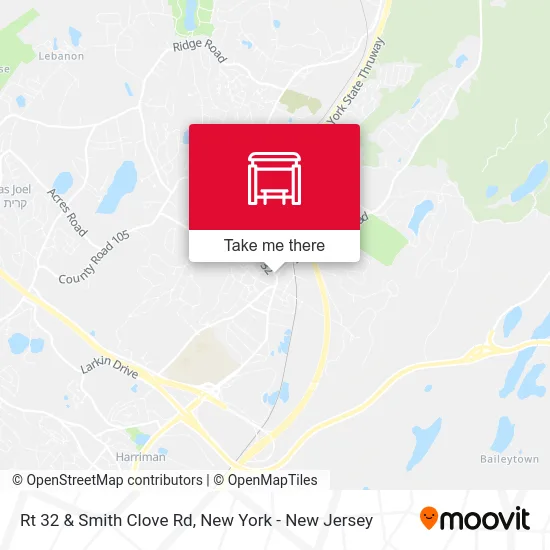 Rt 32 & Smith Clove Rd map