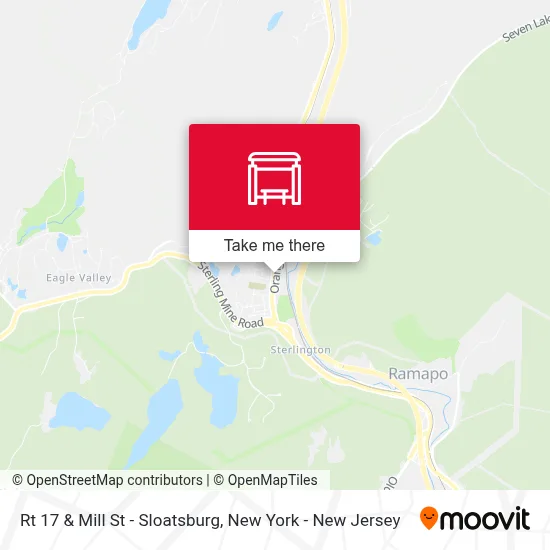 Rt 17 & Mill St - Sloatsburg map
