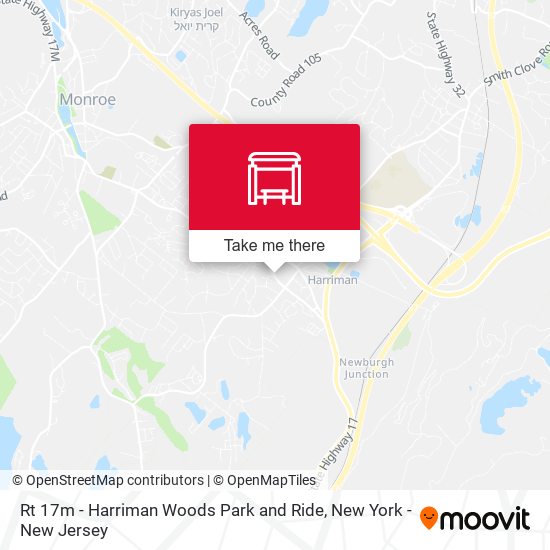 Mapa de Rt 17m - Harriman Woods Park and Ride