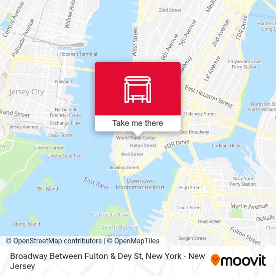 Broadway Between Fulton & Dey St map