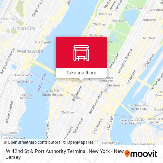 W 42nd St & Port Authority Terminal map