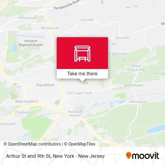 Arthur St and 9th St map