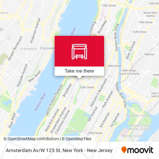 Amsterdam Av/W 125 St map