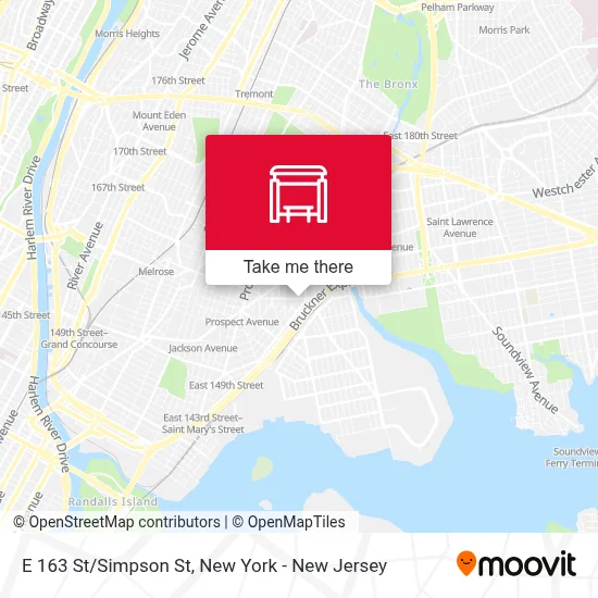 E 163 St/Simpson St map