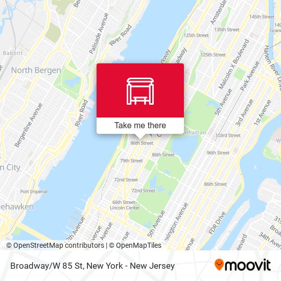 Broadway/W 85 St map