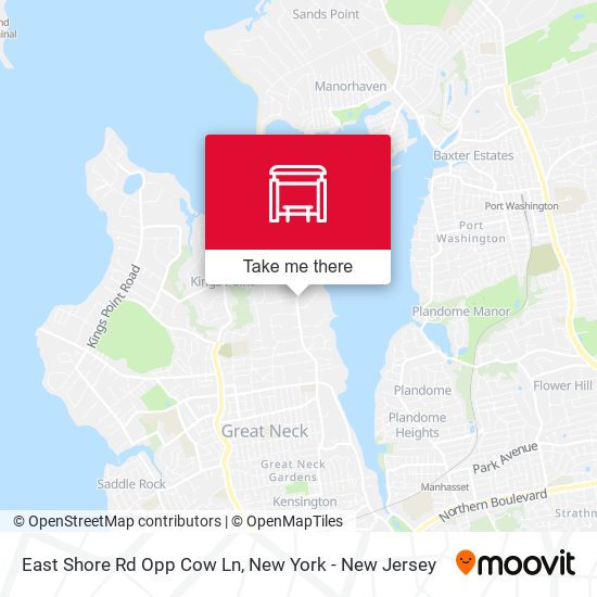Mapa de East Shore Rd Opp Cow Ln