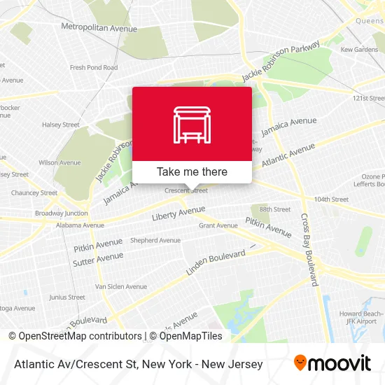 Atlantic Av/Crescent St map