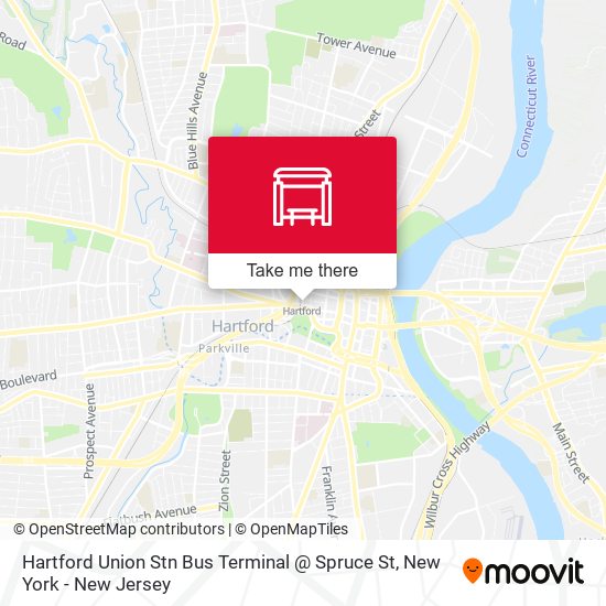 Mapa de Hartford Union Stn Bus Terminal @ Spruce St