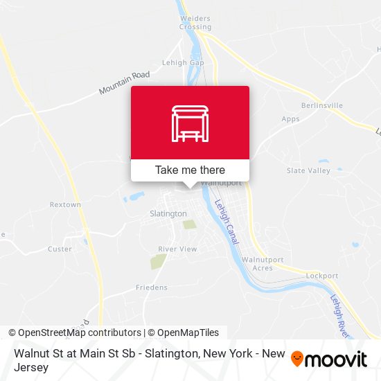 Walnut St at Main St Sb - Slatington map