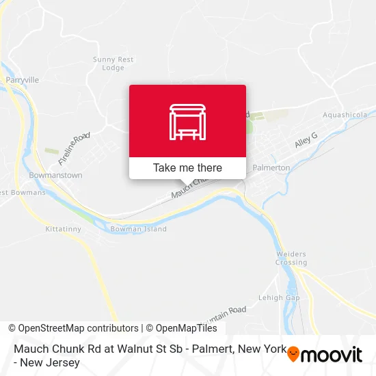 Mauch Chunk Rd at Walnut St Sb - Palmert map