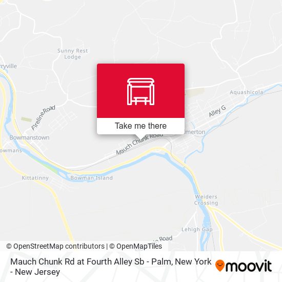 Mauch Chunk Rd at Fourth Alley Sb - Palm map