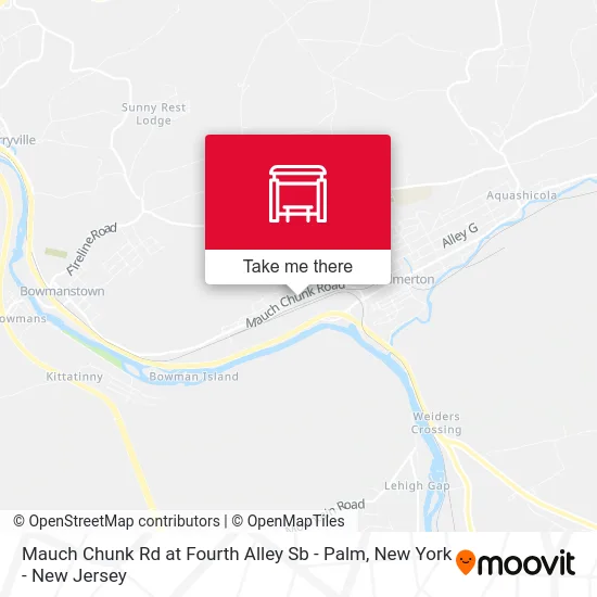 Mauch Chunk Rd at Fourth Alley Sb - Palm map