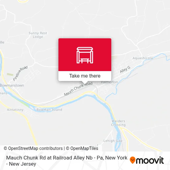 Mauch Chunk Rd at Railroad Alley Nb - Pa map