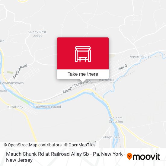 Mauch Chunk Rd at Railroad Alley Sb - Pa map