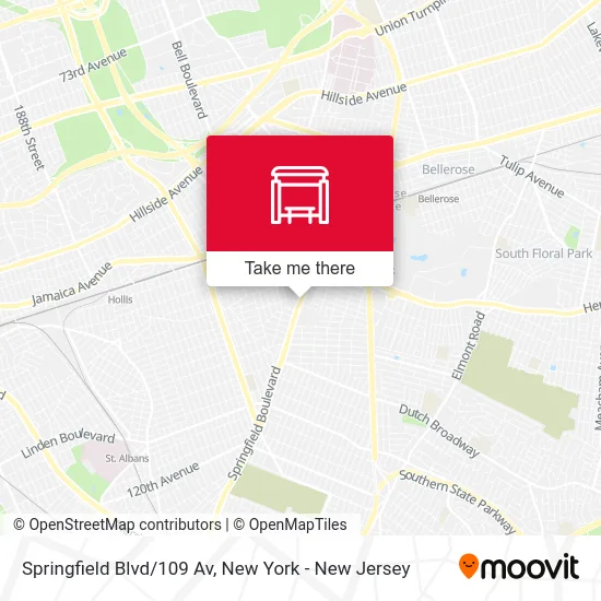 Springfield Blvd/109 Av map