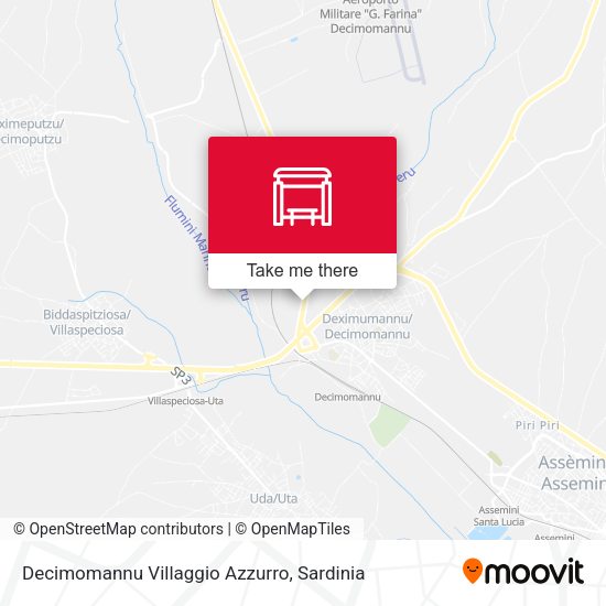 Decimomannu Villaggio Azzurro map