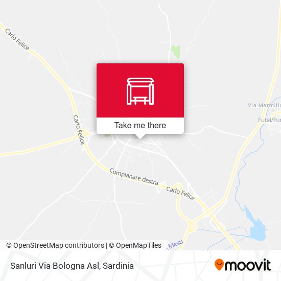 Sanluri Via Bologna Asl map