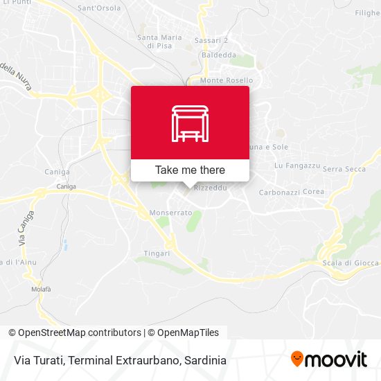 Via Turati, Terminal Extraurbano map