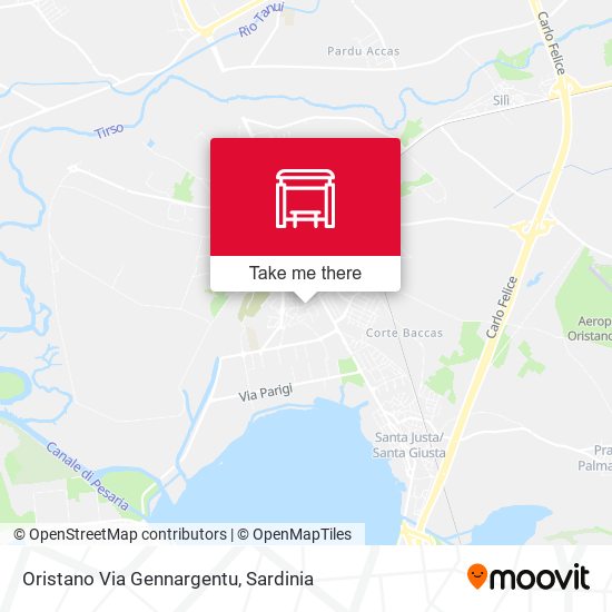 Oristano Via Gennargentu map