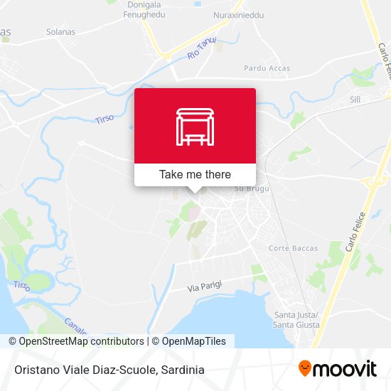 Oristano Viale Diaz-Scuole map