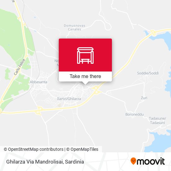 Ghilarza Via Mandrolisai map