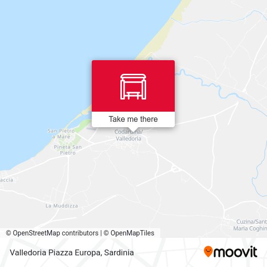 Valledoria Piazza Europa map