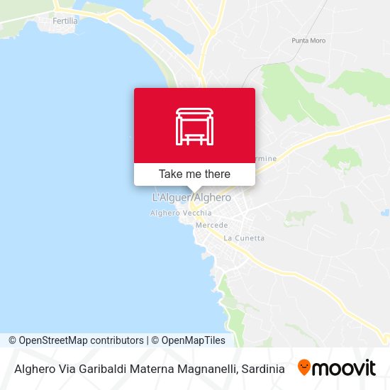 Alghero Via Garibaldi Materna Magnanelli map